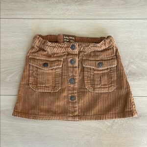 Zara Carmel Brown Corduroy Skirt